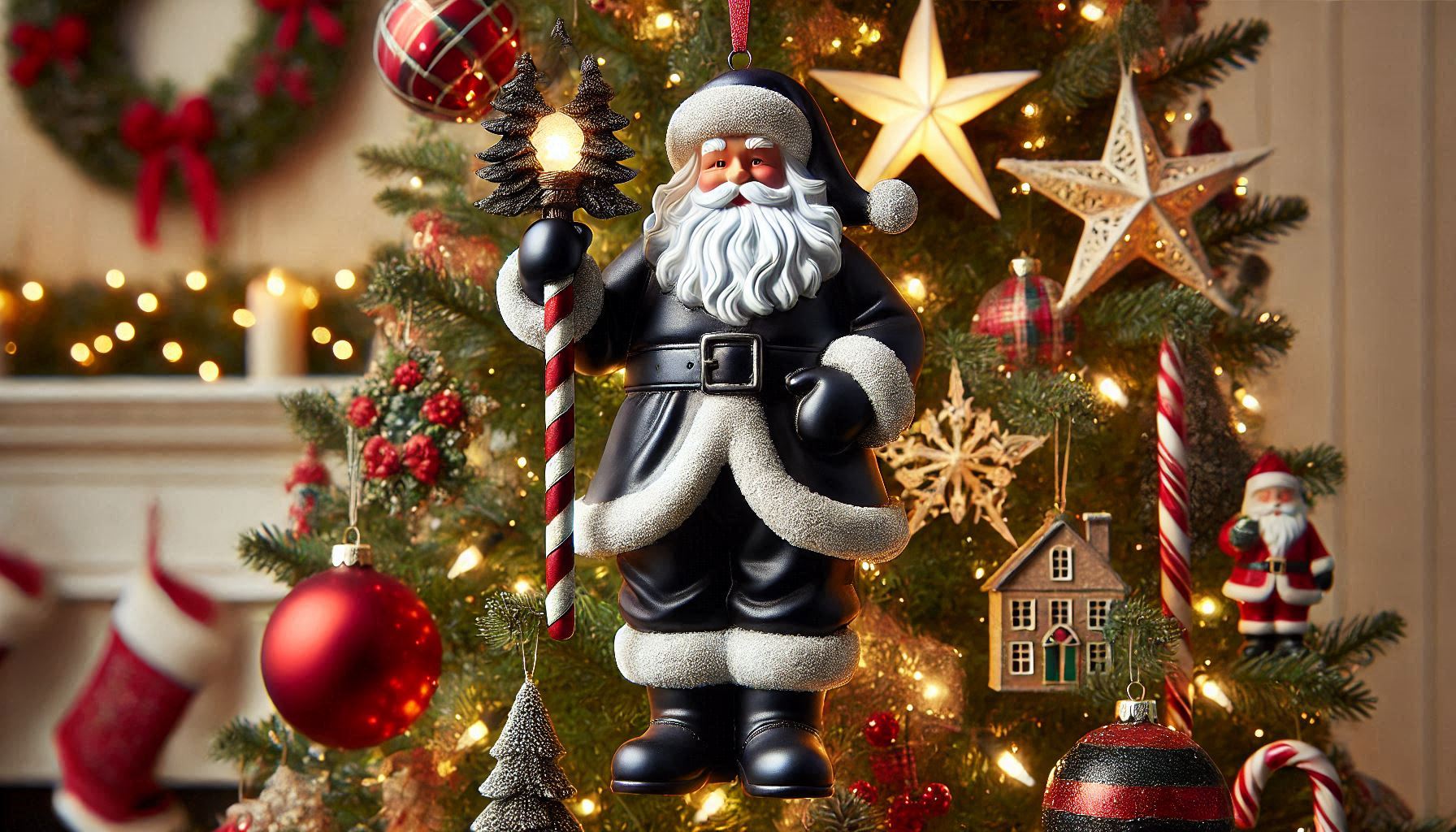 Black Santa Claus Tree Topper: The Perfect Holiday Finishing Touch!