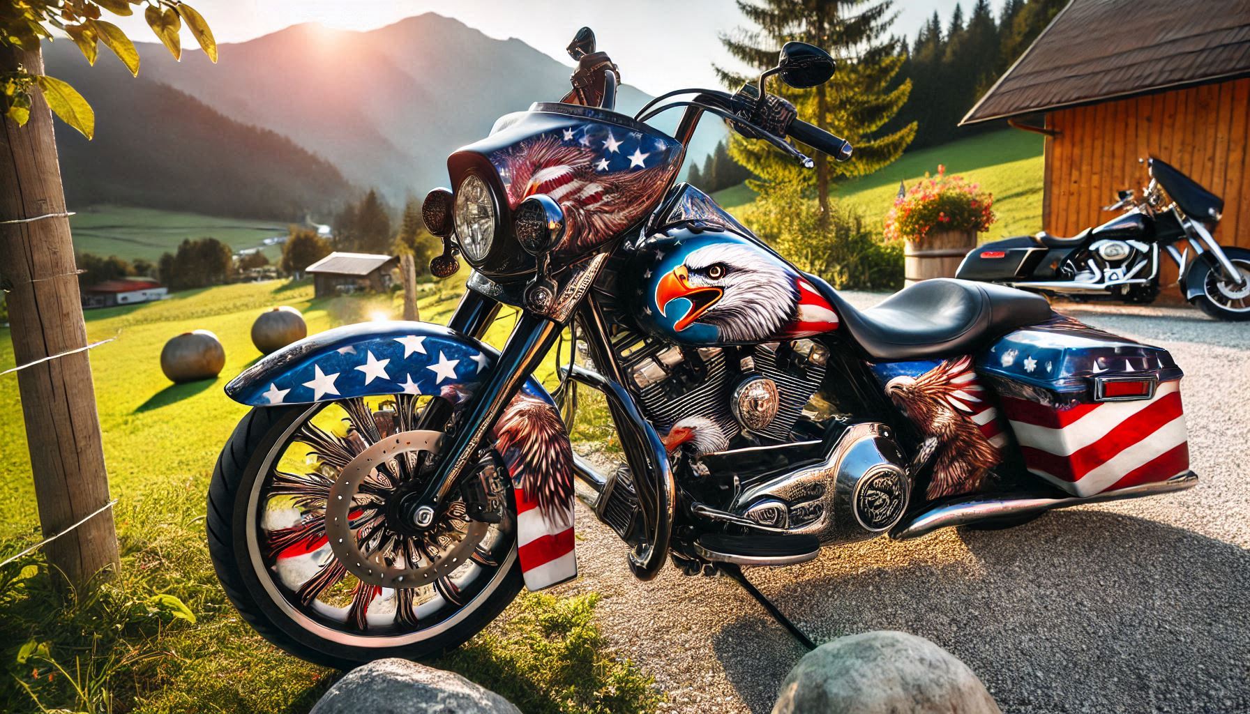 Harley US Decal: Your Motorcycle with Patriotism